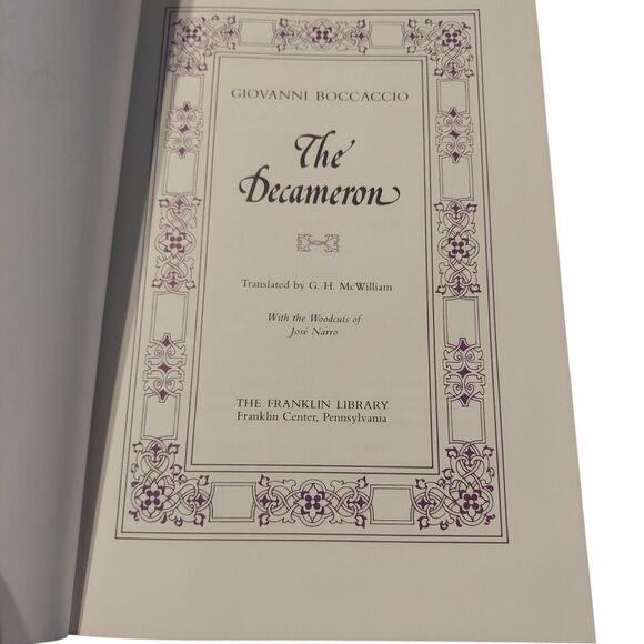 The Decameron Giovanni Boccaccio The Franklin Library Leatherette 1981 VTG - Picture 5 of 7